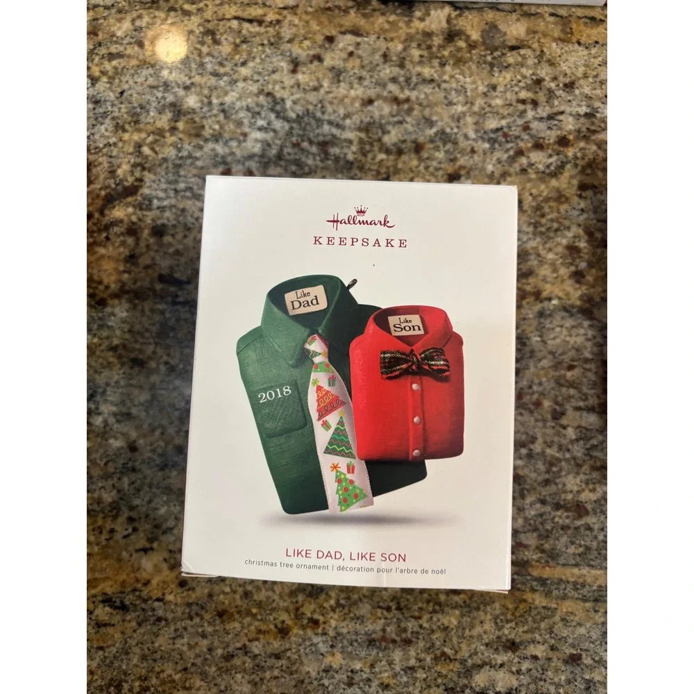 Hallmark Keepsake Ornaments Lot 4 2019 Snowflake Like Dad Like Son Sleigh‎ Door